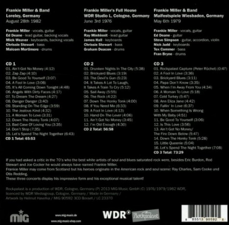 Frankie Miller: Live At Rockpalast (digipack) [3CD]