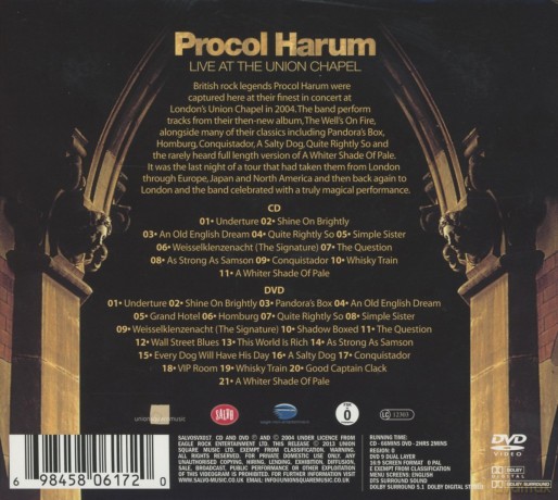 Procol Harum: Live At The Union Chapel (digipack) [CD]+[DVD]