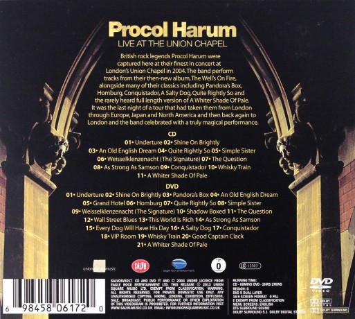 Procol Harum: Live At The Union Chapel (digipack) [CD]+[DVD]