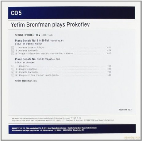 Yefim Bronfman: Yefim Bronfman Plays Prokofiev Concertos And Sonatas [5CD]