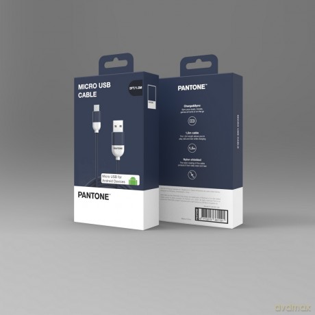 PANTONE kabel USB - microUSB 1,5m 2,4A PT-MC001-5 Navy 2380C