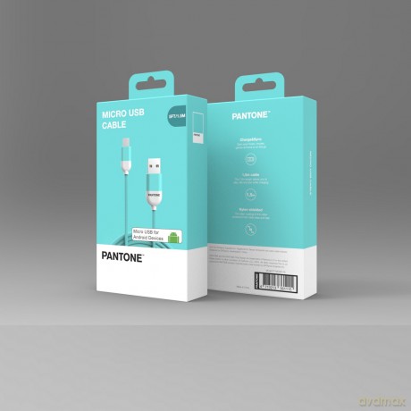 PANTONE kabel USB - microUSB 1,5m 2,4A PT-MC001-5 Teal 3242C
