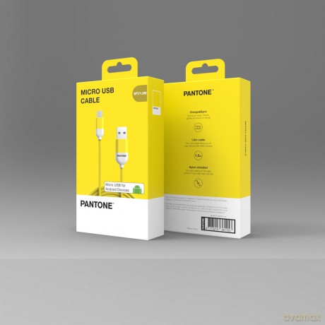 PANTONE kabel USB - microUSB 1,5m 2,4A PT-MC001-5 Yellow 102C