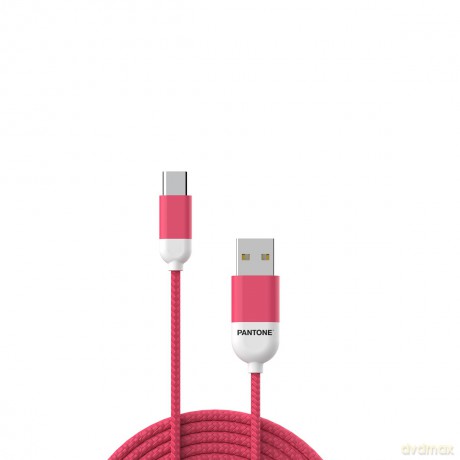PANTONE kabel USB - USB-C 1,5m 2,4A PT-TC001-5 Pink 184C