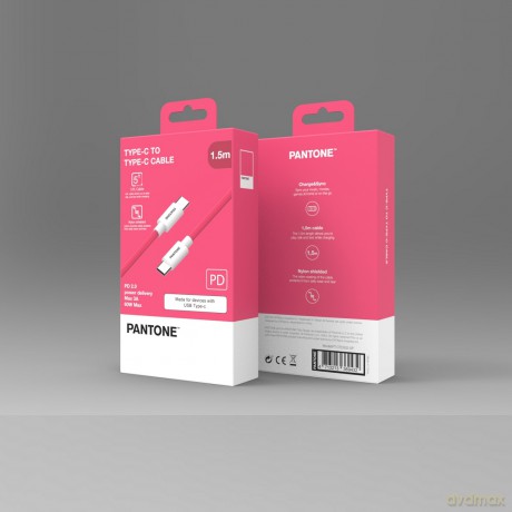 PANTONE kabel USB-C - USB-C 1,5m 60W PT-CTC002-5 Pink 184C