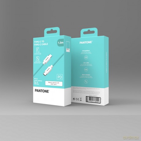PANTONE kabel USB-C - USB-C 1,5m 60W PT-CTC002-5 Teal 3242C
