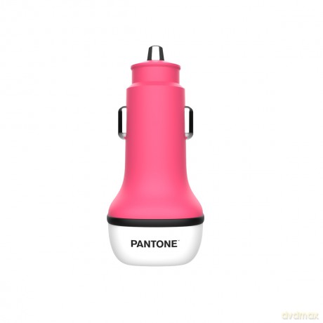 PANTONE ładowarka samochodowa 38W PD QC 1x USB 1x USB-C PT-PDDC05 Pink 184C