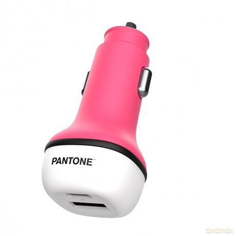 PANTONE ładowarka samochodowa 38W PD QC 1x USB 1x USB-C PT-PDDC05 Pink 184C
