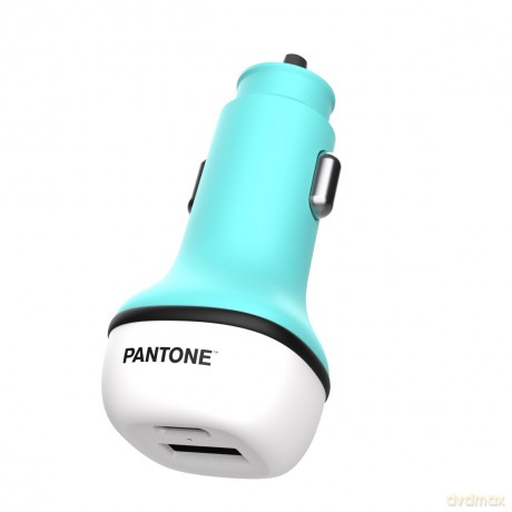 PANTONE ładowarka samochodowa 38W PD QC 1x USB 1x USB-C PT-PDDC05 Teal 3242C