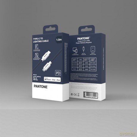PANTONE MFi kabel Lightning - USB-C 1,5m PT-CTL002-5 Navy 2380C