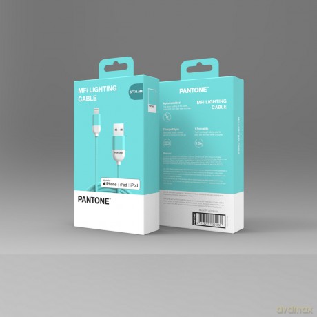 PANTONE MFi kabel USB - Lightning 1,5m 2,4A PT-LCS001-5 Teal 3242C