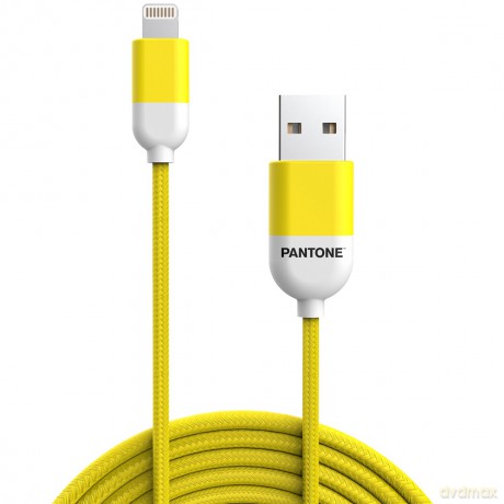 PANTONE MFi kabel USB - Lightning 1,5m 2,4A PT-LCS001-5 Yellow 102C