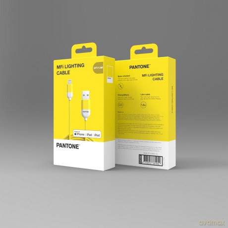 PANTONE MFi kabel USB - Lightning 1,5m 2,4A PT-LCS001-5 Yellow 102C