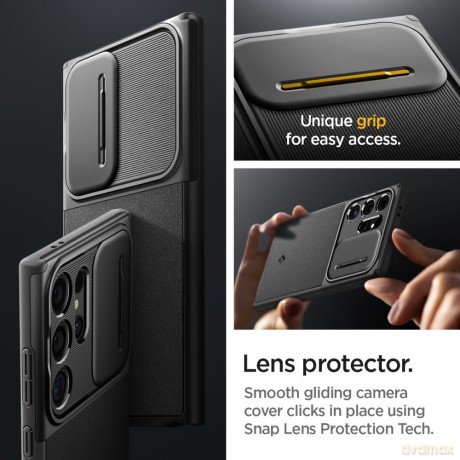 Spigen nakładka Optik Armor do Samsung Galaxy S24 Ultra czarna