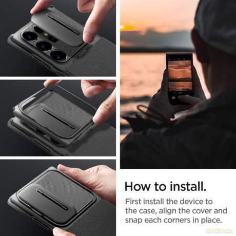 Spigen nakładka Optik Armor do Samsung Galaxy S24 Ultra czarna