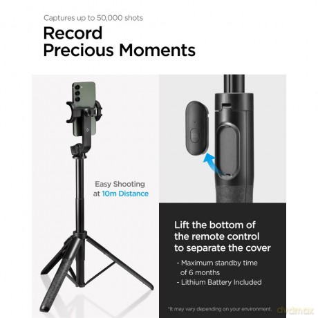 Spigen S560W Bluetooth selfie stick tripod czarny