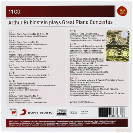 Arthur Rubinstein: Arthur Rubinstein Plays Great Piano Concertos [11CD]