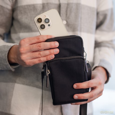 Torebka na telefon Casual czarna