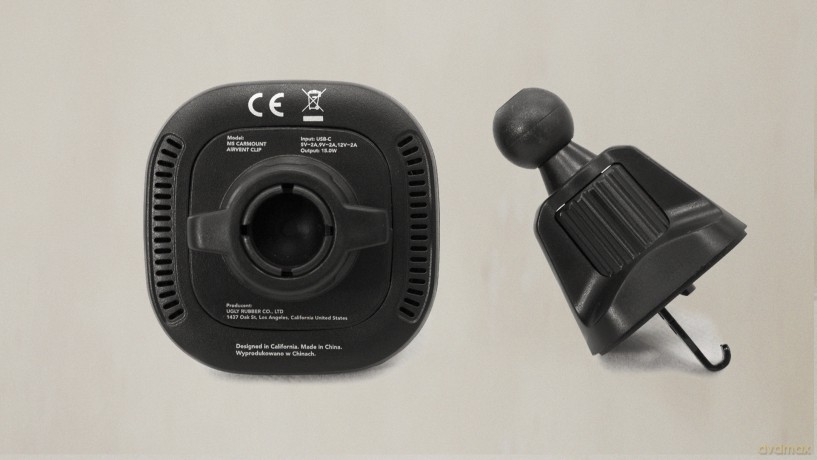 Ugly Rubber uchwyt samochodowy magnetyczny MS z funkcją ładowania bezprzewodowego 15W do kratki czarny