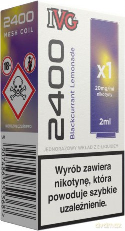 Wkład IVG 2400 Pod Blackcurrant Lemonade 20mg 2ml 20 mg 1 szt TTT