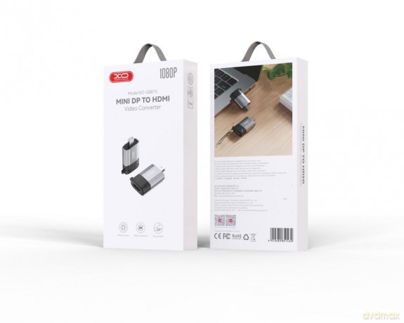 XO adapter GB015 mini Displayport - HDMI 4K szary