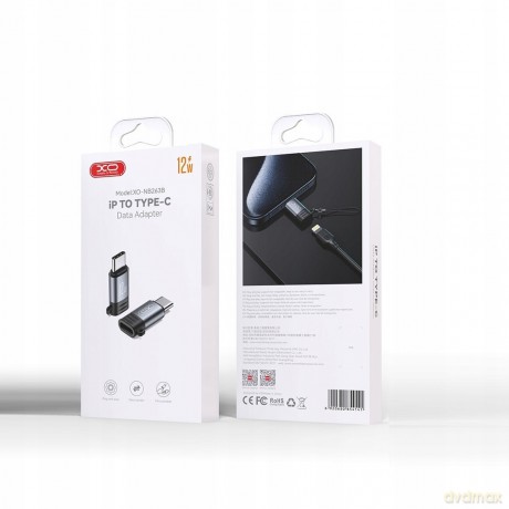 XO adapter NB263B Lightning - USB-C 2A czarny matowy