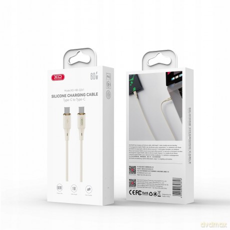 XO kabel NB-Q261 PD USB-C - USB-C 1m beżowy 60W