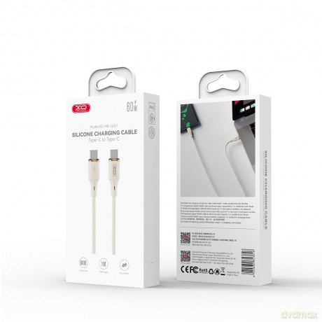 XO kabel NB-Q261 PD USB-C - USB-C 1m beżowy 60W