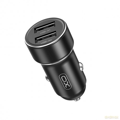 XO ładowarka samochodowa CC53 12W 2x USB czarna + kabel USB - USB-C