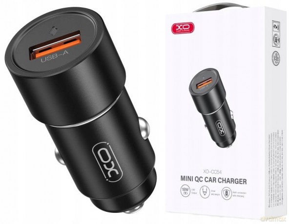 XO ładowarka samochodowa CC54 18W 1x USB czarna