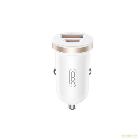 XO ładowarka samochodowa CC56 PD 30W QC 1x USB 1x USB-C biała