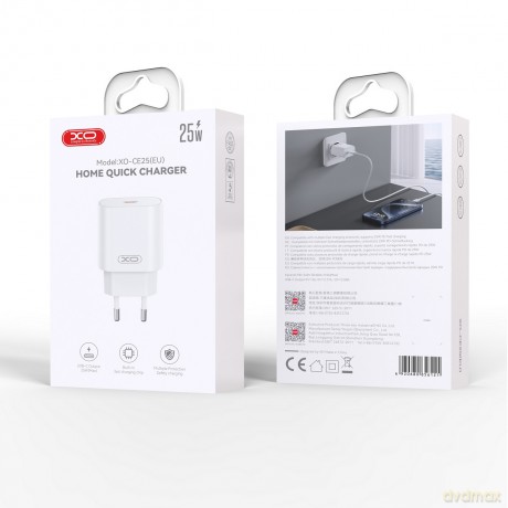 XO ładowarka sieciowa CE25 PD 25W 1x USB-C biała