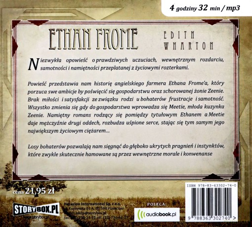 Ethan frome - Wharton Edith (digipack) [AUDIOBOOK] [CD-MP3]  