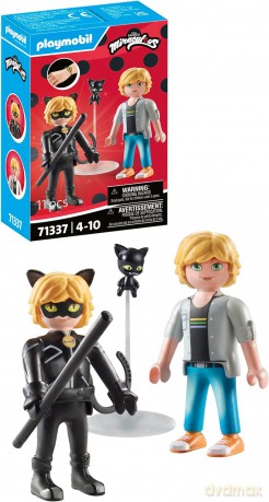 PLAYMOBIL Zestaw figurek Miraculum 71337 Adrien i Czarny Kot