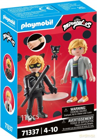 PLAYMOBIL Zestaw figurek Miraculum 71337 Adrien i Czarny Kot