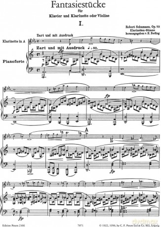 3 Fantasy Pieces For Clarinet Op 73 - Robert Schumann [KSIĄŻKA]