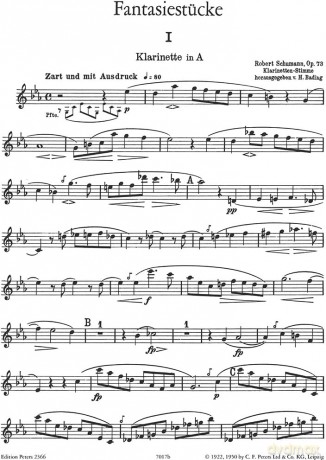 3 Fantasy Pieces For Clarinet Op 73 - Robert Schumann [KSIĄŻKA]