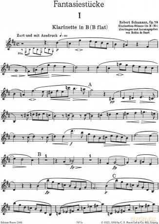 3 Fantasy Pieces For Clarinet Op 73 - Robert Schumann [KSIĄŻKA]
