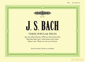 3 Popular Pieces for Piano Duet (Sheet Music) by JS Bach arranged by Leonard Duck (Edition Peters) - Johann Sebasti Bach [KSIĄŻKA]