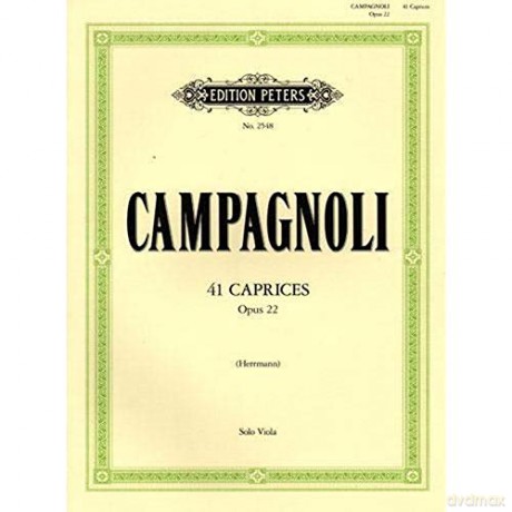 41 Caprices Op 22 For Solo Viola - Bartolom Campagnoli [KSIĄŻKA]