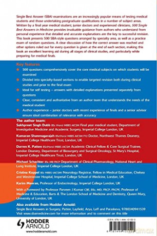 500 Single Best Answers In Medicine - S S Et Al Dubb [KSIĄŻKA]