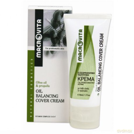Macrovita oil balancing cover cream z bio-oliwą z oliwek i propolisem - krem kryjący miejscowo niedoskonałości skóry 50ml [KOSMETYKI]