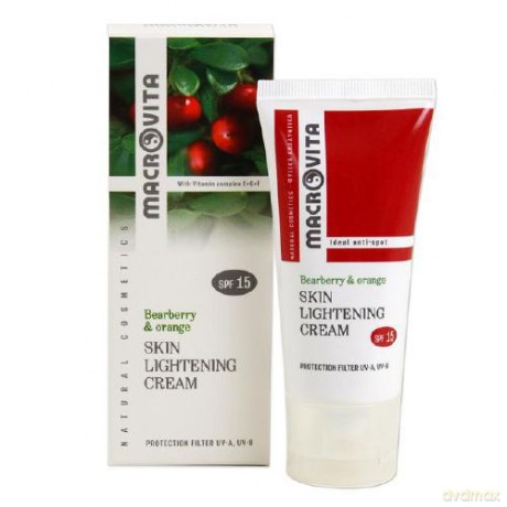 Macrovita skin lightening cream spf15+ z bio-mącznicą lekarską i pomarańczą - rozświetlający krem do twarzy przeciw przebarwieniom 50ml [KOSMETYKI]