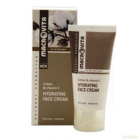 Macrovita hydrating face cream for men z bawełną i witaminą c - nawilżający krem do twarzy dla mężczyzn 50ml [KOSMETYKI]