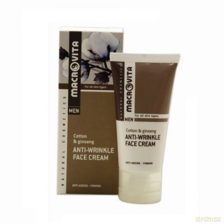 Macrovita anti-wrinkle face cream z bawełną i żeńszeniem - przeciwzmarszczkowy krem do twarzy dla mężczyzn 50ml [KOSMETYKI]