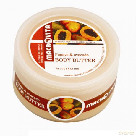 Macrovita body butter papaya z papają i bio-olejkiem z awokado - masło do ciała 200ml [KOSMETYKI]