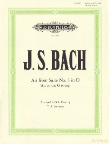 Air D-Dur "Air on the G String": aus der Orchestersuite Nr. 3 D-Dur BWV 1068 - Bearbeitung für Klavier - Johann Sebasti Bach [KSIĄŻKA]