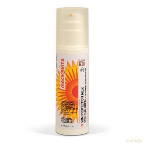 Macrovita sun protection milk for children spf30 z bio-słonecznikiem, bio-oliwą z oliwek i pantenolem - mleczko do opalania dla dzieci i wyjątkowo wrażliwej skóry 150ml [KOSMETYKI]