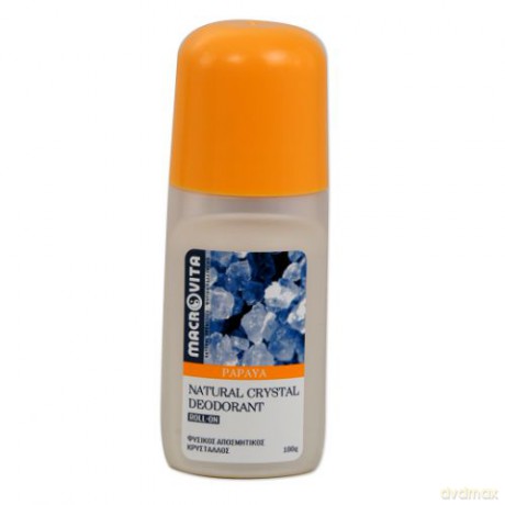 Macrovita natural crystal deodorant roll-on "papaya" - dezodorant roll-on z naturalnym kryształem 100g [KOSMETYKI]