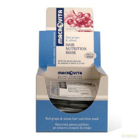 Macrovita hair nutrition mask z bio-czerwonymi winogronami i bio-awokado - odżywcza maska regenerująca do włosów 15ml [KOSMETYKI]